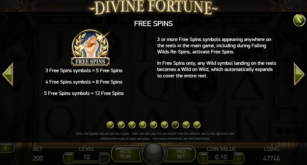 Divine Fortune Безкоштовні обертання
